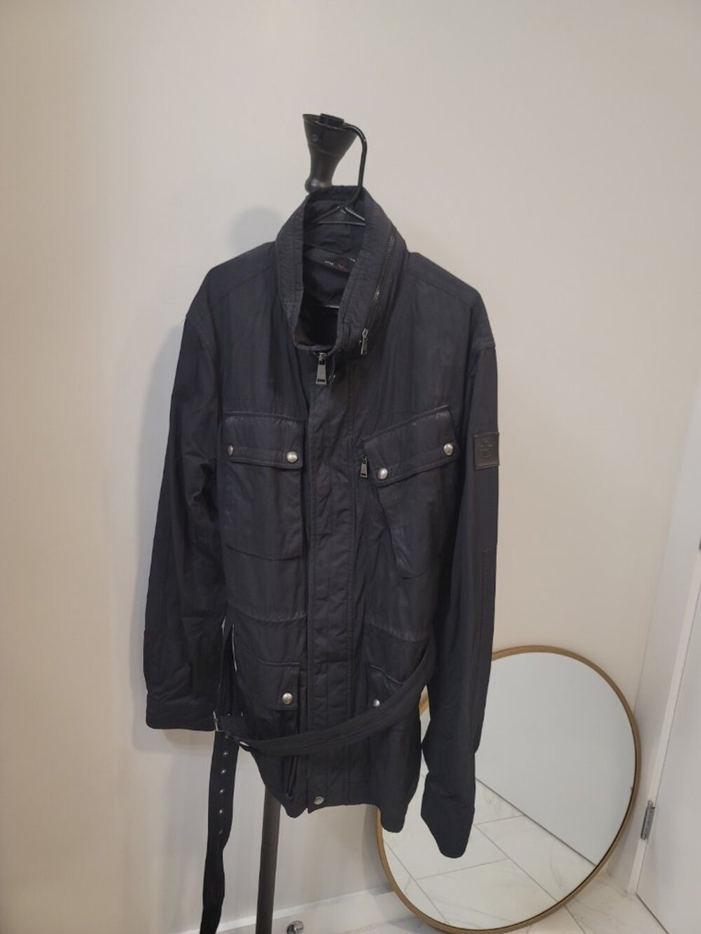 Ralph Lauren RLX Jacket Mens XXXL Tall Black Utility Work Military Field Belted